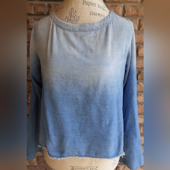 Cloth & Stone Anthropologie Ombree Tie Back Top with Bell Sleeves. - Picture 2 of 8